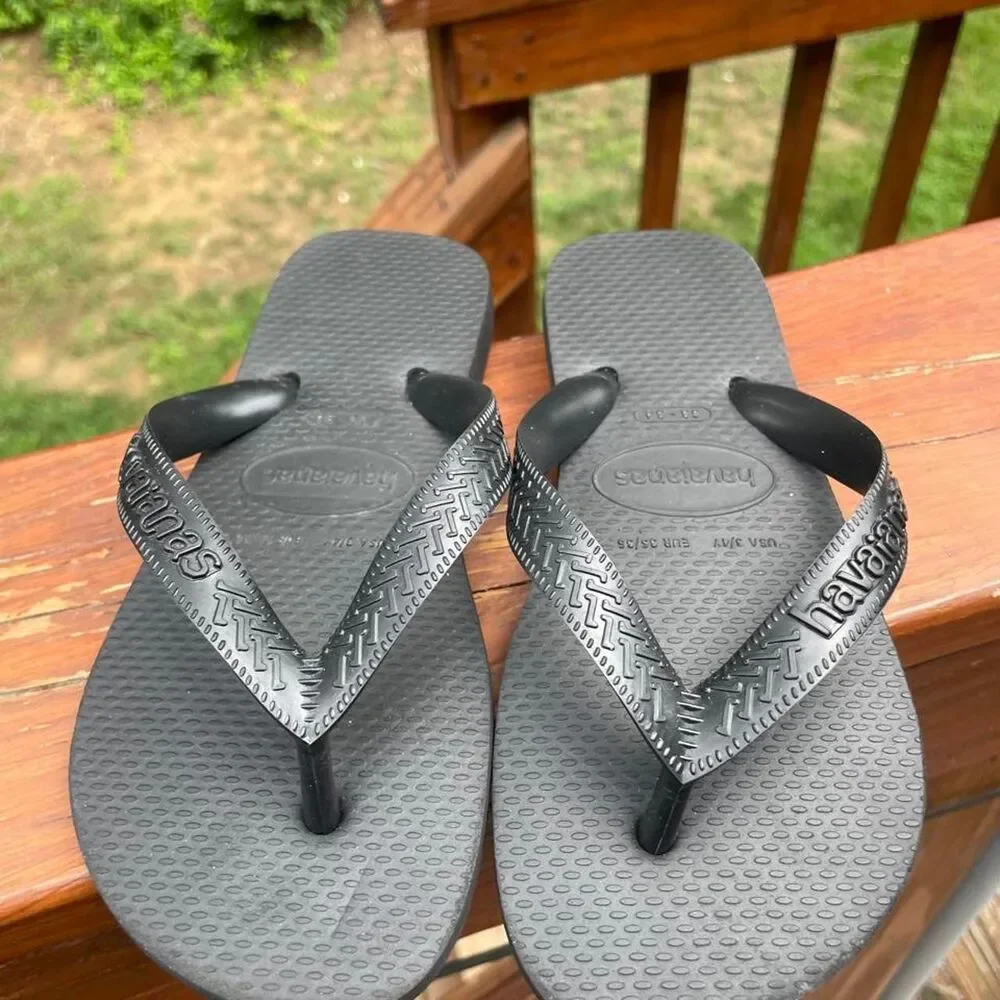 Havaianas Youth 3/4 Black Flip Flops Unisex Sandals